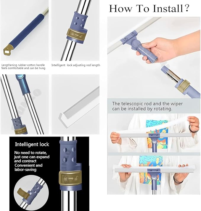 3-in-1 Mop & Squeegee: Floor|Window|Wall Cleaning Hero!