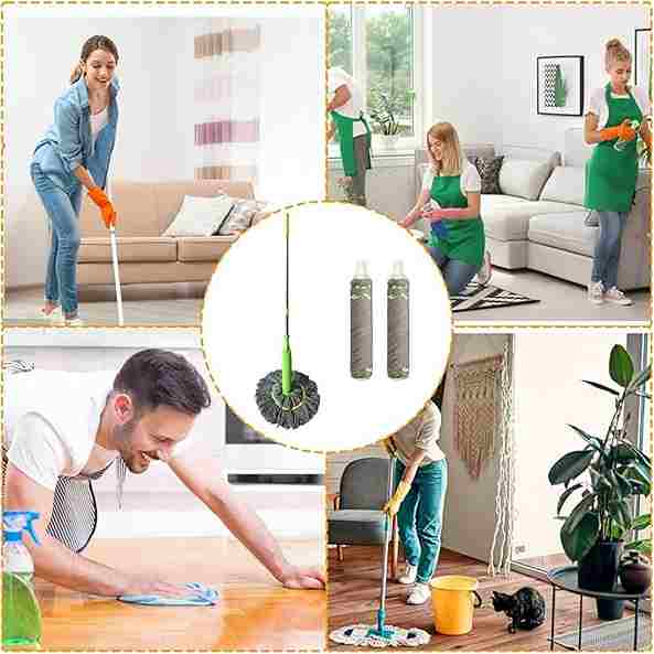 SwiftMOP™ 360° BambooFiber 100% Self Cleaning Dual Mop.