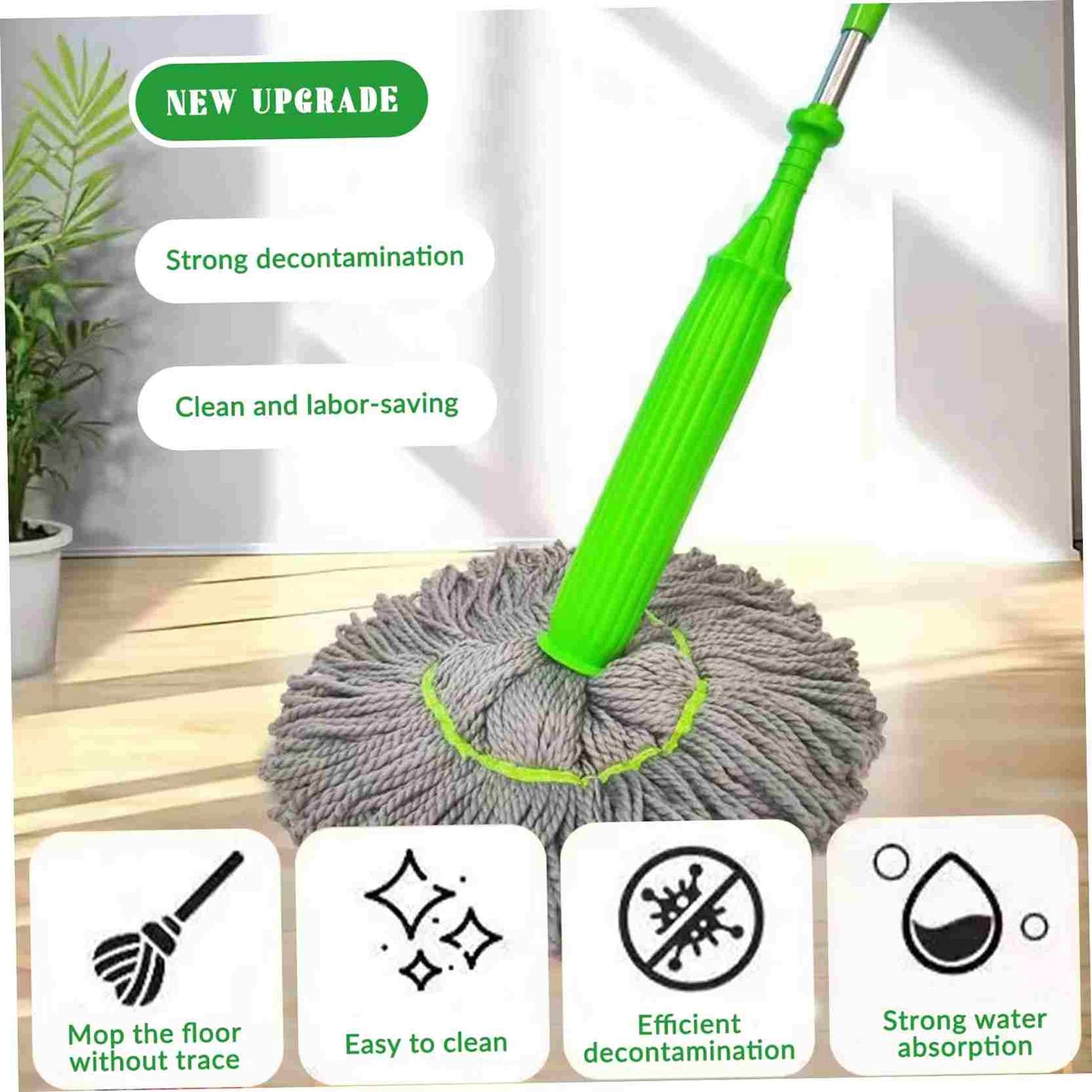 SwiftMOP™ 360° BambooFiber 100% Self Cleaning Dual Mop.